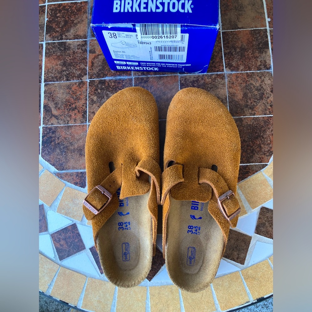 Birkenstock Boston BS, Mink Suede, soft footbed